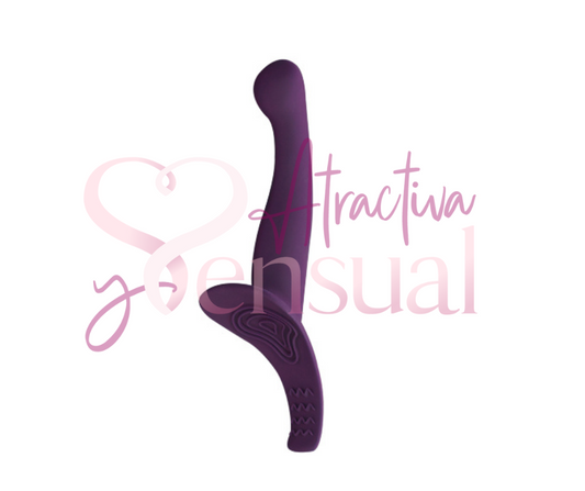 Vibrating Strap-On Attachment Silicone Double Pleasure Strap-On  Insertable Length: 5.75 in./14.5 cm. Insertable Girth: 4.5in./11.5 cm.